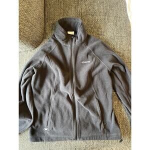 Columbia Women’s Charcoal Full Zip Up Fleece Jacket Zip Pockets Size Large
